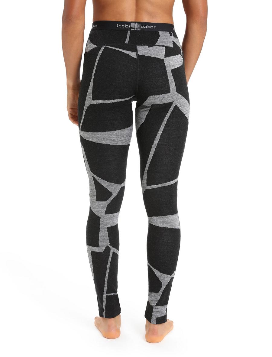 Leggings Icebreaker Merino 250 Vertex Thermal Fractured Landscapes Femme Noir | FR 1542ILHS